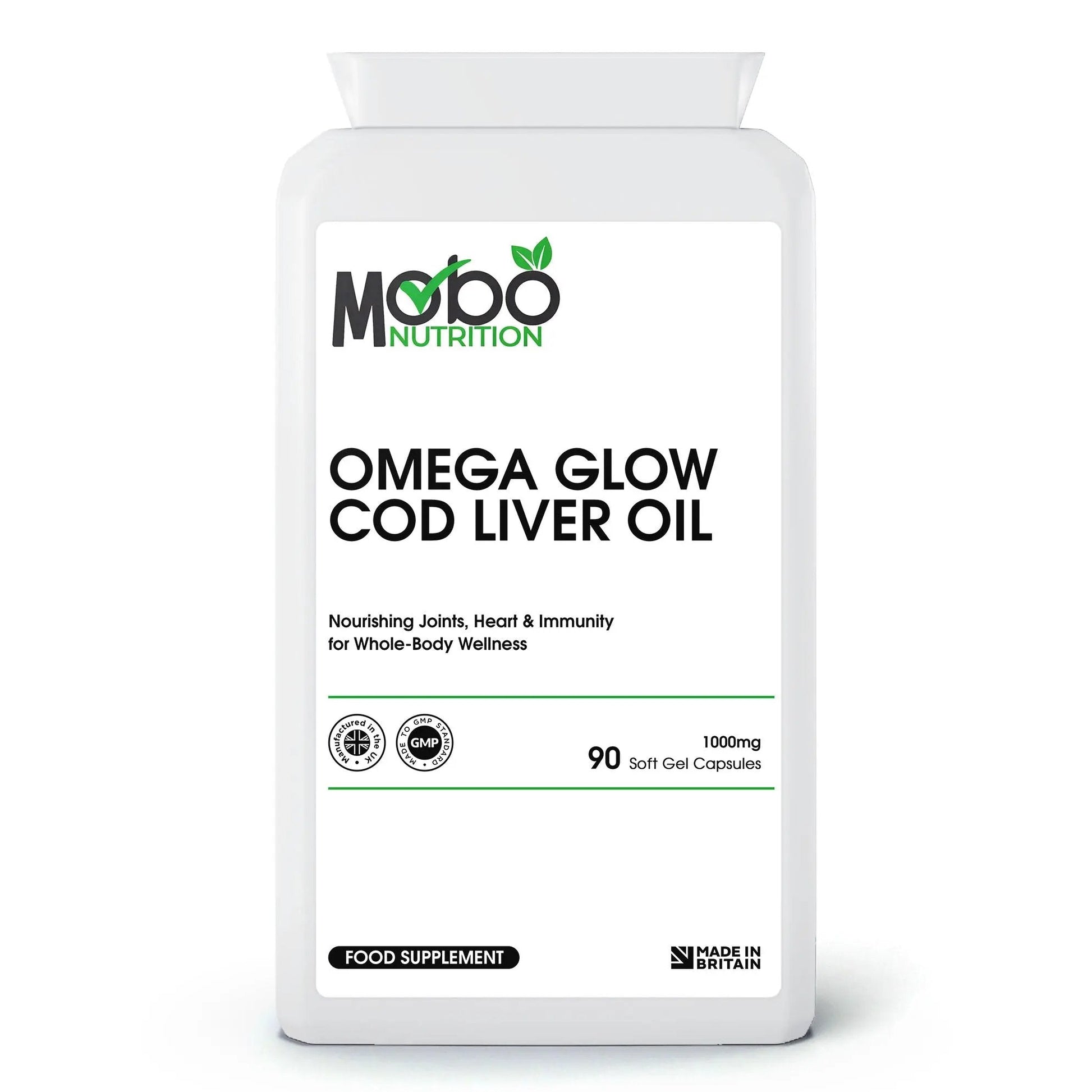Omega Glow Cod Liver Oil 1000mg | Natural Nutritional Support for Everyday Well - Being - Mobo Nutrition